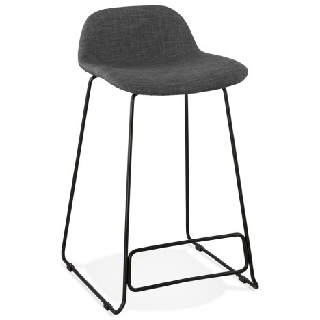 Tabouret snack mi-hauteur MOSKOW MINI noir style industriel avec pieds en métal noir - 