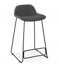 Tabouret snack mi-hauteur MOSKOW MINI noir style industriel avec pieds en métal noir - 