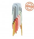 Tabouret bas empilable POMPA en résine synthétique rouge - 