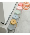 Tabouret bas empilable POMPA en résine synthétique rouge - 