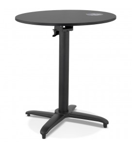 Table de terrasse pliable NOCTALI ronde noire diam. 68 cm