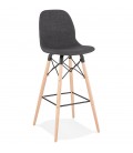 Tabouret de bar design GALACTIK en tissu gris foncé style scandinave - 