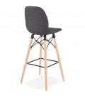 Tabouret de bar design GALACTIK en tissu gris foncé style scandinave - 