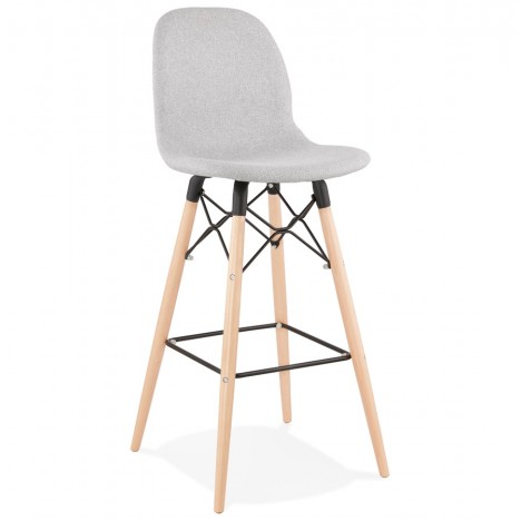 Tabouret de bar design GALACTIK en tissu gris clair style scandinave - 