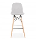 Tabouret de bar design GALACTIK en tissu gris clair style scandinave - 