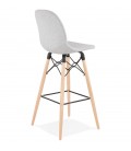 Tabouret de bar design GALACTIK en tissu gris clair style scandinave - 