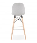 Tabouret de bar design GALACTIK en tissu gris clair style scandinave - 