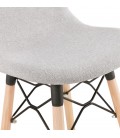 Tabouret de bar design GALACTIK en tissu gris clair style scandinave - 