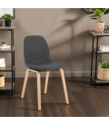 Chaise de salle à manger CELTIK en tissu gris style scandinave - 