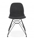 Chaise design DECLIK gris foncé avec pieds en métal noir - 