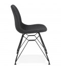 Chaise design DECLIK gris foncé avec pieds en métal noir - 