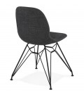 Chaise design DECLIK gris foncé avec pieds en métal noir - 