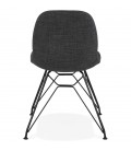 Chaise design DECLIK gris foncé avec pieds en métal noir - 