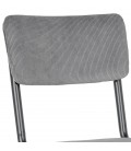 Chaise de cuisine VANINA en tissu côtelé gris foncé - 