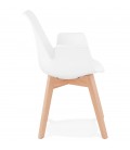 Chaise avec accoudoirs MISTRAL blanche style scandinave - 