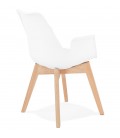 Chaise avec accoudoirs MISTRAL blanche style scandinave - 