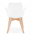 Chaise avec accoudoirs MISTRAL blanche style scandinave - 