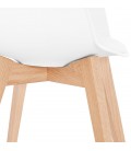 Chaise avec accoudoirs MISTRAL blanche style scandinave - 