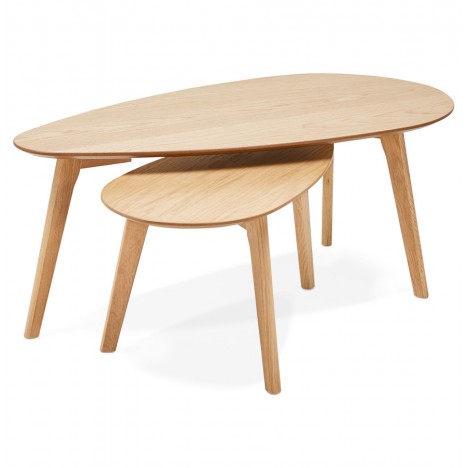 Tables gigognes design STOKOLM en bois finition naturelle - 