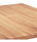 Table haute style industriel GRAMY en bois foncé et pieds en métal gris 70x70 cm - 