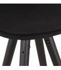 Tabouret snack mi-hauteur vintage GATO MINI en tissu et bois noir - 