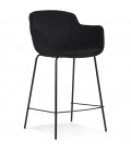 Tabouret snack mi-hauteur LARISSA MINI en velours noir - 