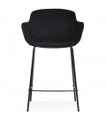 Tabouret snack mi-hauteur LARISSA MINI en velours noir - 