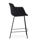 Tabouret snack mi-hauteur LARISSA MINI en velours noir - 