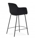 Tabouret snack mi-hauteur LARISSA MINI en velours noir - 