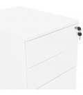 Caisson de rangement DALI blanc à tiroirs pour bureau - 