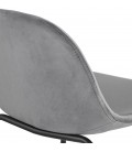 Tabouret snack mi-hauteur FENTON MINI en velours gris et pied en métal noir - 