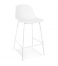 Tabouret snack mi-hauteur perforé LOKI MINI blanc intérieur ou extérieur - 