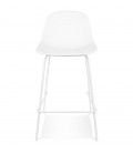 Tabouret snack mi-hauteur perforé LOKI MINI blanc intérieur ou extérieur - 
