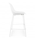 Tabouret snack mi-hauteur perforé LOKI MINI blanc intérieur ou extérieur - 