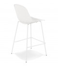Tabouret snack mi-hauteur perforé LOKI MINI blanc intérieur ou extérieur - 