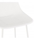 Tabouret snack mi-hauteur perforé LOKI MINI blanc intérieur ou extérieur - 
