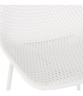 Tabouret snack mi-hauteur perforé LOKI MINI blanc intérieur ou extérieur - 
