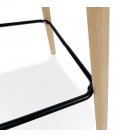 Tabouret snack mi-hauteur TATSU MINI noir avec pieds en bois naturel - 