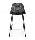 Tabouret snack mi-hauteur perforé LOKI MINI noir intérieur ou extérieur - 