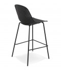 Tabouret snack mi-hauteur perforé LOKI MINI noir intérieur ou extérieur - 