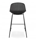 Tabouret snack mi-hauteur perforé LOKI MINI noir intérieur ou extérieur - 