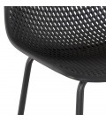 Tabouret snack mi-hauteur perforé LOKI MINI noir intérieur ou extérieur - 