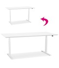 Bureau assis-debout électrique BIONIK'avec plateau en bois et métal blanc 180x90 cm - 