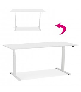 Bureau réglable en hauteur électrique TRONIK blanc 160x80 cm