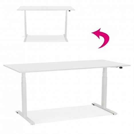 Bureau réglable en hauteur électrique TRONIK blanc 160x80 cm - 