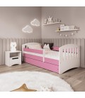 Lit enfant 1 rose avec tiroir 80x140cm Classic - 