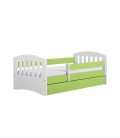 Lit enfant 1 vert avec tiroir 80x180cm Classic - 