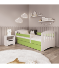 Lit enfant 1 vert avec tiroir 80x180cm Classic - 