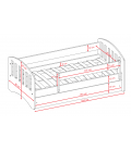Lit enfant 1 vert avec tiroir 80x180cm Classic - 