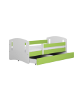 Lit enfant 2 vert avec tiroir 80x180cm Classic - 
